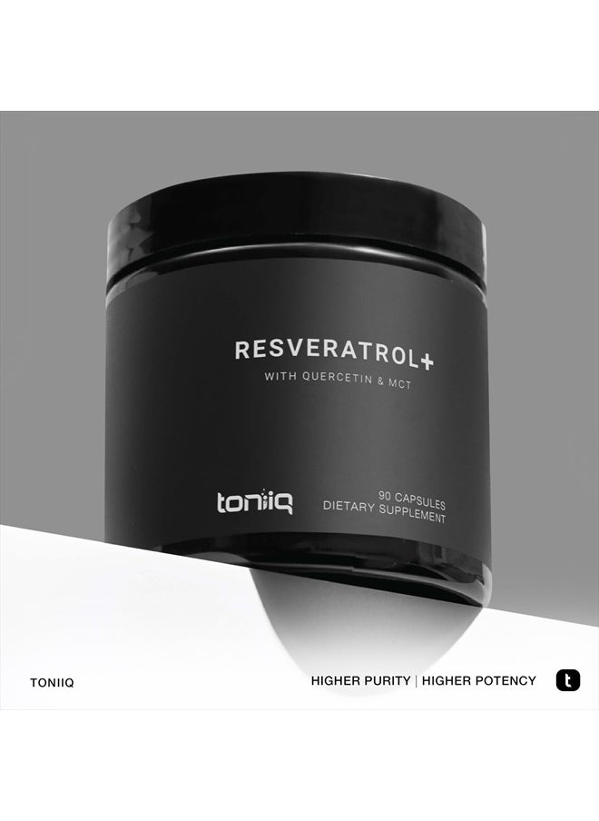 Toniiq - 1600mg Resveratrol Blend - Ultra High Purity and 3rd Party Tested - with MCT Oil for Added Bioavailability - Optimal NAD Supplement - Image 1