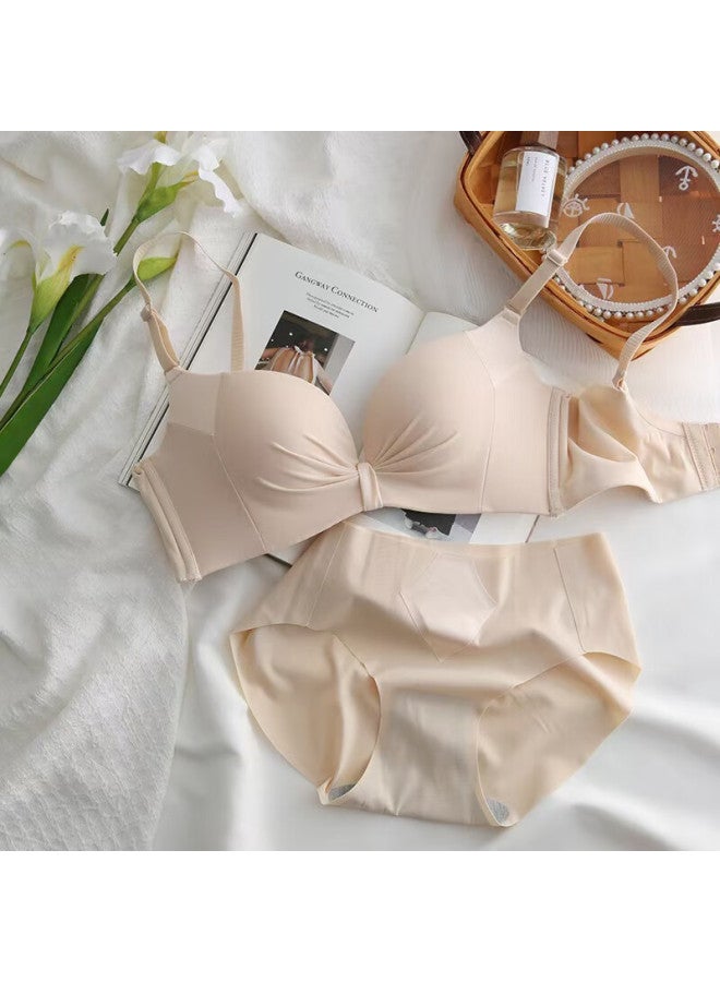 Kj Women's Small Bust Push-up Wireless Bra Set Red Anniversary Gift Box For Wife - Image 1