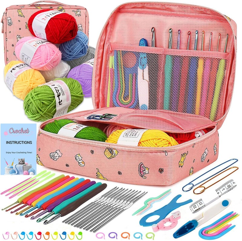 Zicalso Crochet Kit For Beginners With Yarn  Ergonomic Hooks  8 Colors  Complete Starter Kit For Adults & Kids  Perfect Diy Gift - Image 1