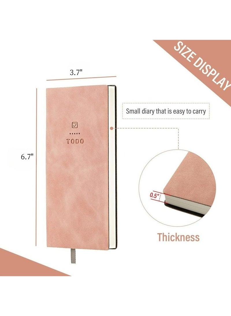 CMGTYYD 2 Pcs Soft Leather To Do List Notebook, 196 Pages Pocket Checklist for Daily Plans, Perfect School Supplies for High School Students  - Image 5