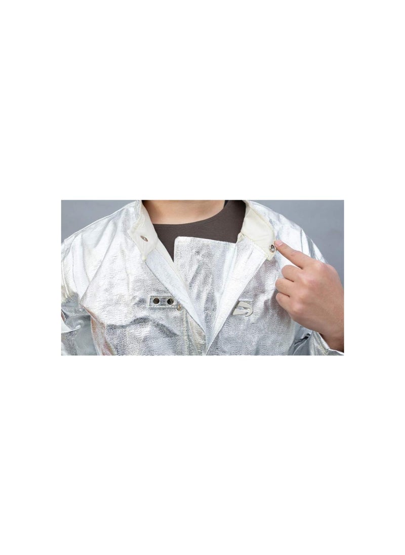 silvercnc - Heat Resistant Suit Fireproof Clothing, Anti Thermal Radiation 1000-1200 Degree Flameproof Coveralls, Composite Aluminium Foil Firefighter Uniform(XXL) - Image 1