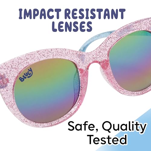 Sun-Staches Bluey Toddler Sunglasses - Arkaid Bluey Pink Glitter Cateye with Comfortable UV-Protective Bluey Sunglasses Toddler Size w/t Soft Carrying Case - Official Bluey Accessories & Bluey Gifts - Image 3