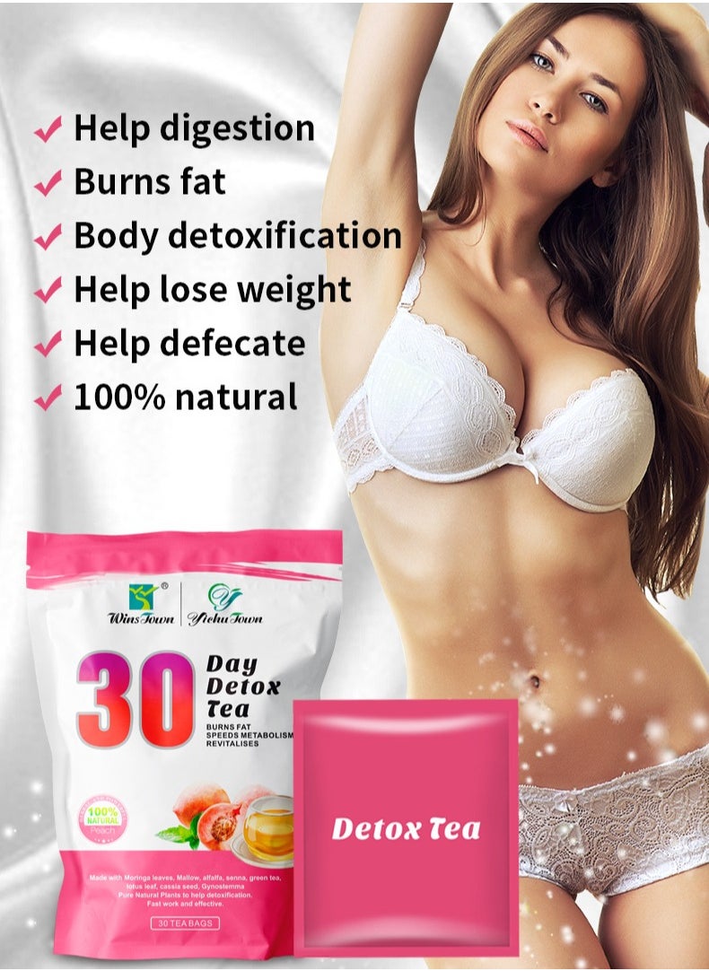 Wins Town - 30 Day Detox Tea, Natural And Organic Fruit Diet Tea, Delicious Flavor Fit Life Weight Management Herbal Tea, Safe And Healthy Slimming Tea For Weight Loss And Colon Cleanse - Image 1