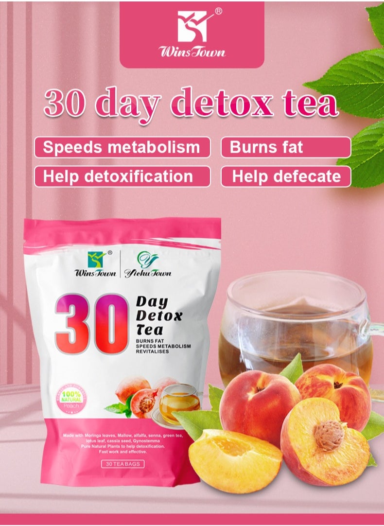 Wins Town - 30 Day Detox Tea, Natural And Organic Fruit Diet Tea, Delicious Flavor Fit Life Weight Management Herbal Tea, Safe And Healthy Slimming Tea For Weight Loss And Colon Cleanse - Image 1