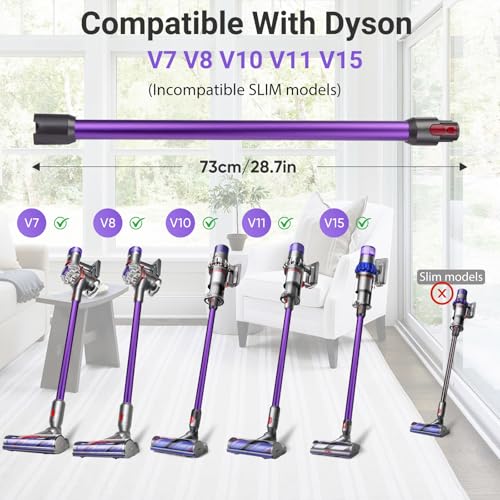 LBLVBNEWD Replacement Wand Quick Release Wand Compatible with Dyson V7 V8 V10 V11 V15 Stick Vacuum Cleaners Extension Vacuum Replacement Tube Purple - Image 3