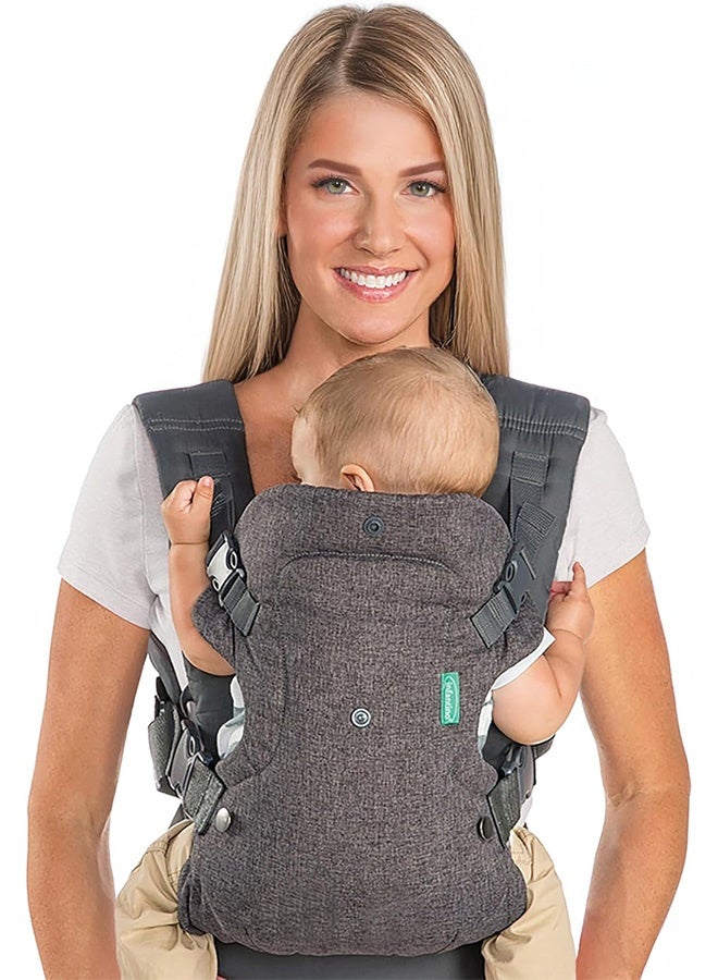 أجريون ​حاملة أطفال من حديثي الولادة إلى الصغار مع جيب، 4 في 1 سهل الارتداء إرجونومي قابل للتعديل قابل للتنفس أحزمة حاملة، رمادي - Image 1