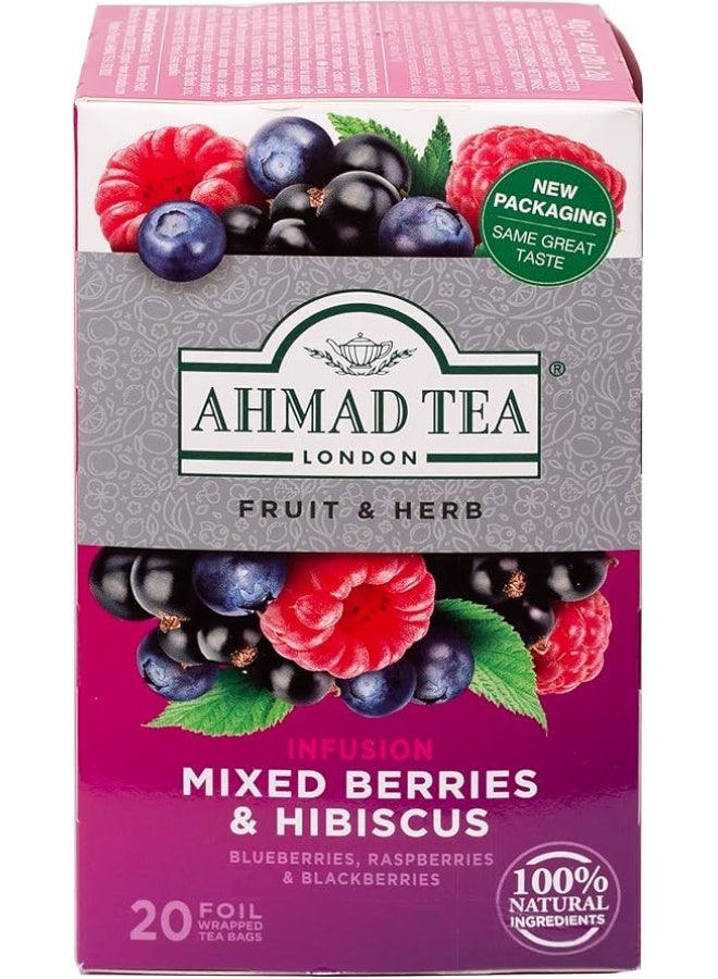 Ahmad Tea شاي ألو مع التوت المختلط والكركديه - Image 1