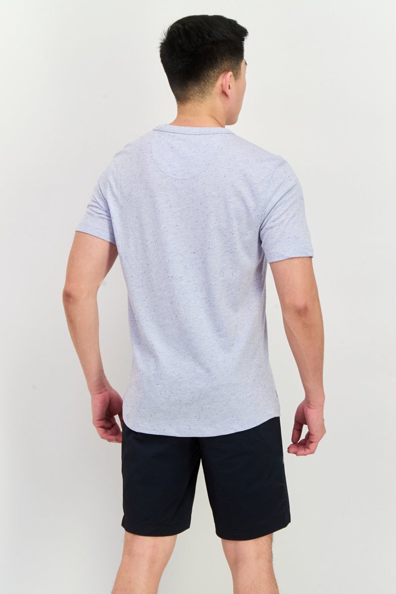 Project Essentials Men Crew Neck Short Sleeve Solid T Shirt, Light Blue - Image 3