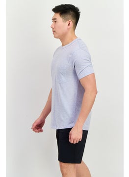 Project Essentials Men Crew Neck Short Sleeve Solid T Shirt, Light Blue  - Image 2