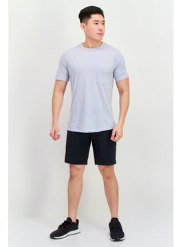 Project Essentials Men Crew Neck Short Sleeve Solid T Shirt, Light Blue  - Image 4