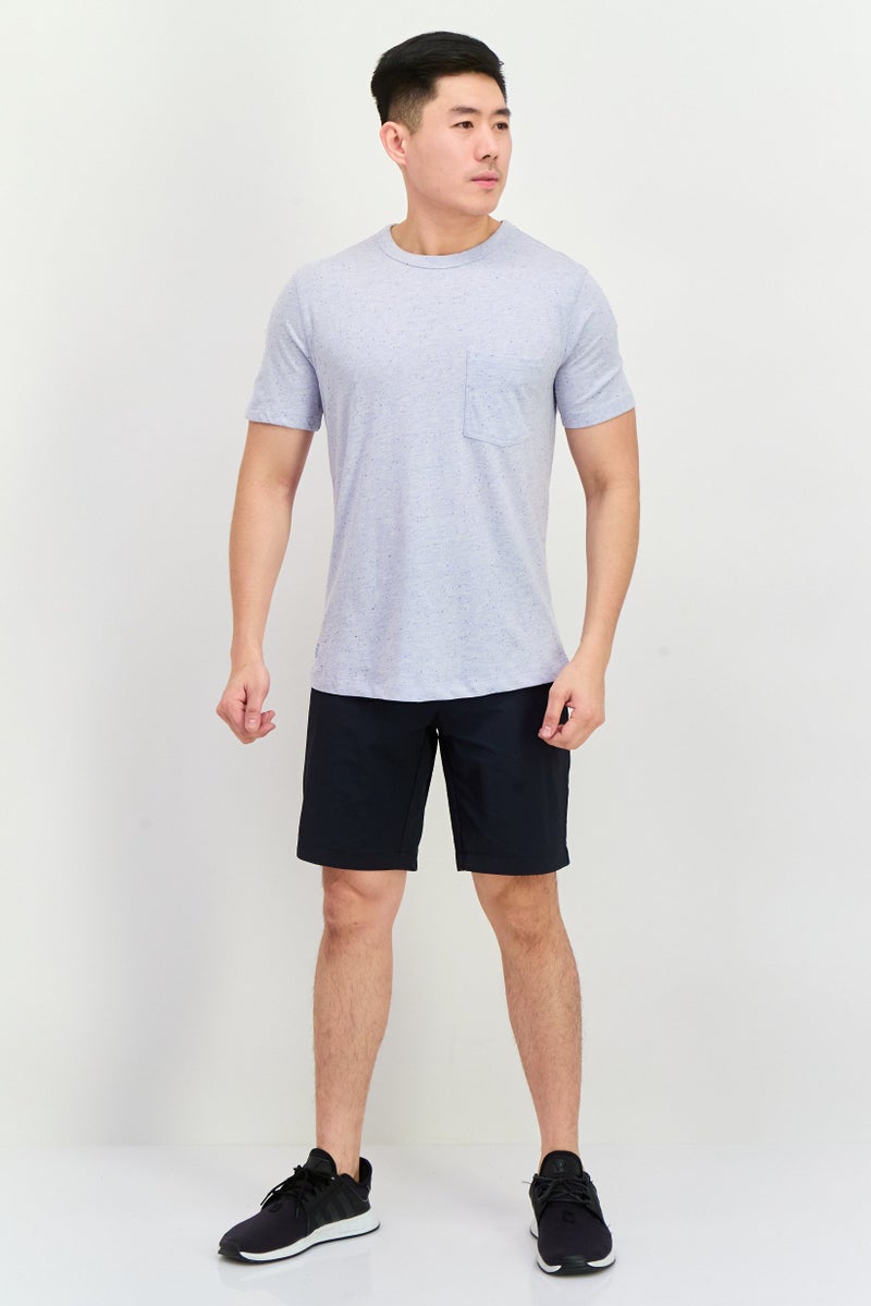 Project Essentials Men Crew Neck Short Sleeve Solid T Shirt, Light Blue - Image 4