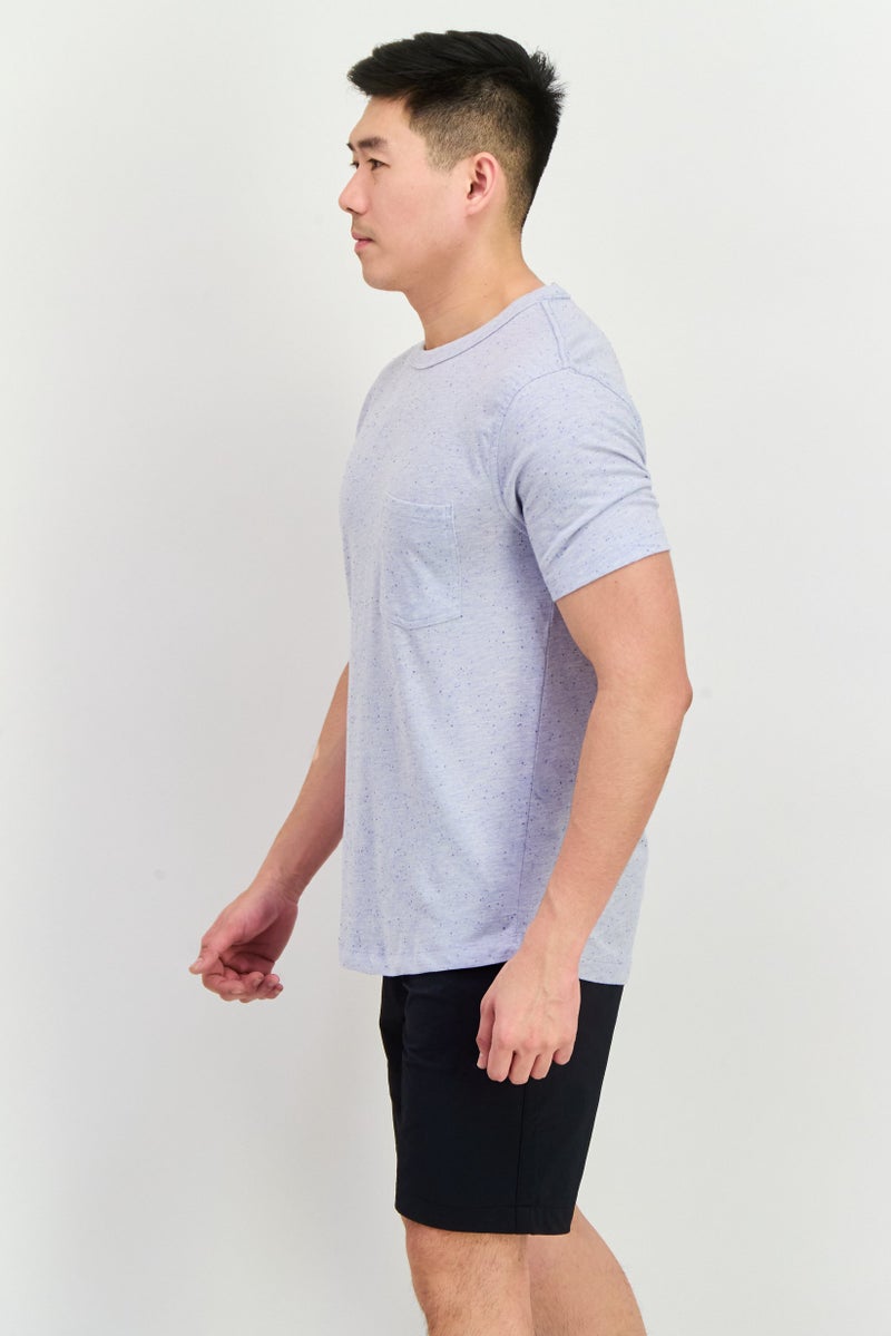 Project Essentials Men Crew Neck Short Sleeve Solid T Shirt, Light Blue - Image 2