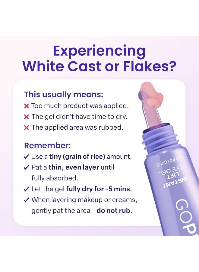 جو بيور NEW Instant Lift Eye Gel - لمظهر الانتفاخ والأكياس والتجاعيد والخطوط الدقيقة والدوائر المظلمة ، العناية بالبشرة المضادة للشيخوخة للرجال والنساء مع الكولاجين المستهدف التكنولوجيا الحيوية تحت مشرق العين - Image 2