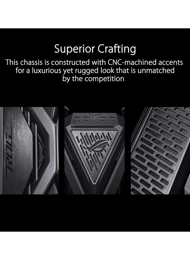 ASUS ROG Hyperion GR701 E-ATX PC Case, Tempered Glass Side Panels, Up to 420mm Dual Radiator, 4*140mm Fans, Metal GPU Holder, Compnent Storage, ARGB Fan Hub, 60W Fast Charging, 90DC00F0-B39000 Black - Image 2