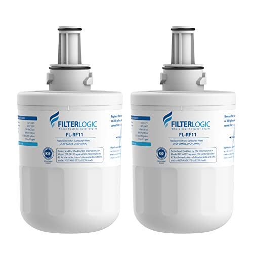 Filterlogic DA29-00003G Refrigerator Water Filter, Replacement for Samsung DA29-00003B, RSG257AARS, RFG237AARS, HAFCU1, RFG297AARS, RS22HDHPNSR, WSS-1, 2 Filters - Image 1