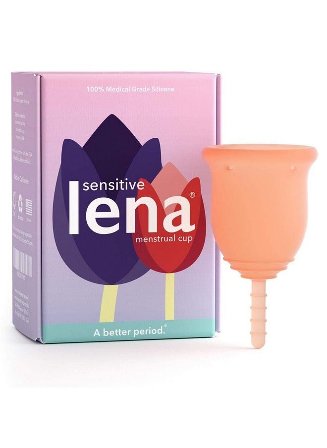 Lena - Sensitive Menstrual Cup - Reusable, Soft Silicone, Light & Heavy Flow, Beginner Use - Ideal Alternative To Tampons, Pads, Period Underwear - Period Solution - Small - Coral - Image 1