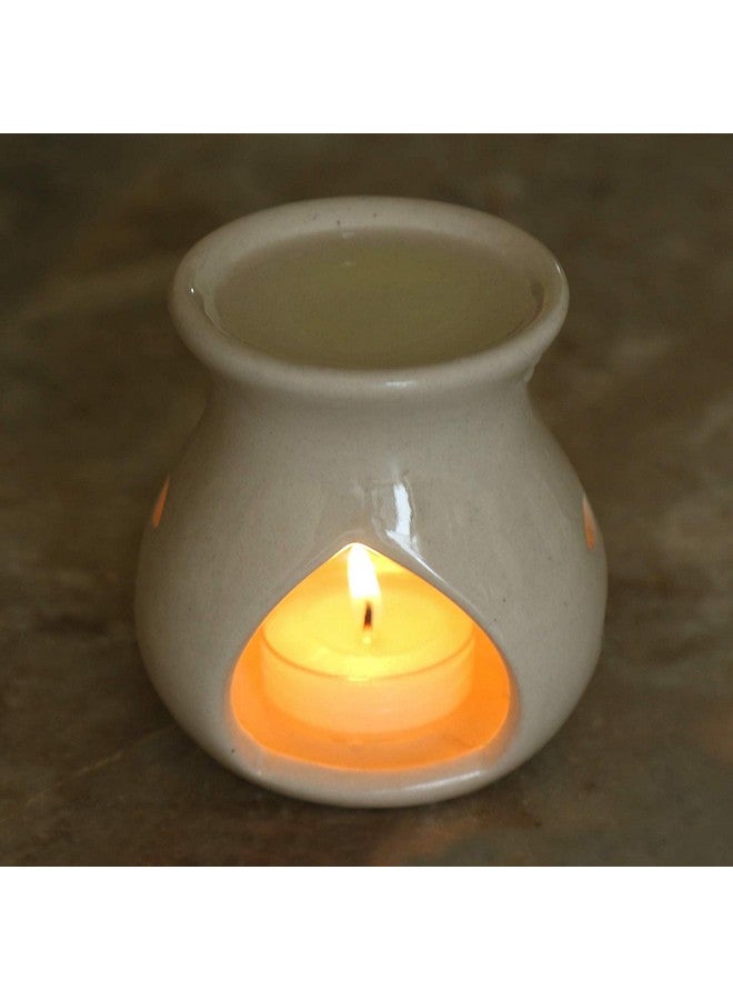 Pure Source India Ceramic Aroma Burner (Off-White), 3.5 x3.5 (PSIA97OFWT1TLTFBA) - Image 2