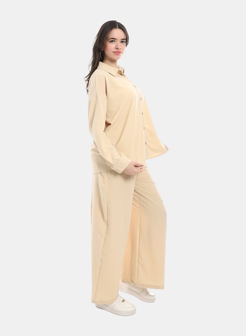Andora Casual Suit For Woman - Beige - Image 2