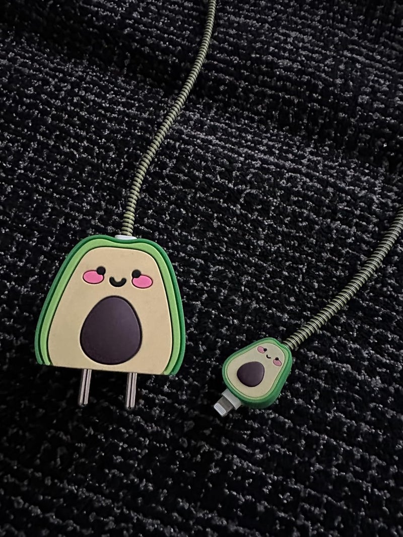 ZedGear Premium iPhone Avocado Charger Protector Cute Design for iPhone Avocado Adapter Compatible with 18W & 20W Charger Full Protection Data Cable Case - Image 3
