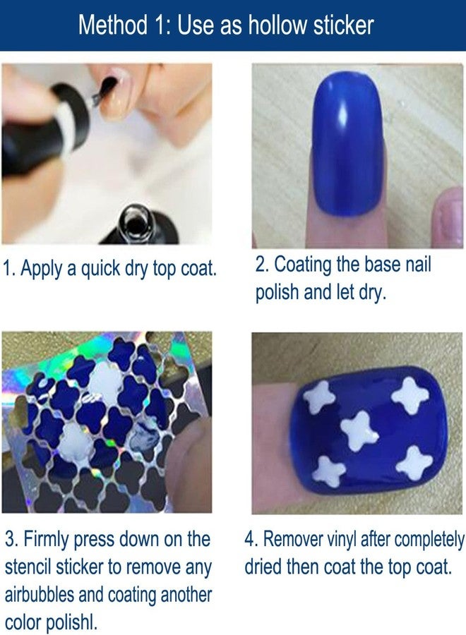 Careflection 144 Pieces - 24 Sheets - 72 Different Designs Cute Easy Nail Art Stencil Sticker Adhesive Salon Vinyls Ping Printing Image Stamps Guide Decorative Manic - Image 2