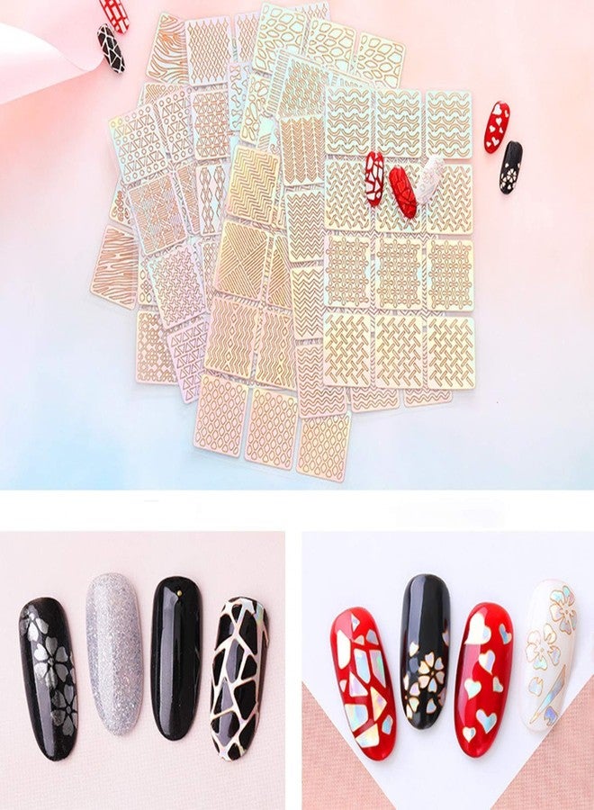 Careflection 144 Pieces - 24 Sheets - 72 Different Designs Cute Easy Nail Art Stencil Sticker Adhesive Salon Vinyls Ping Printing Image Stamps Guide Decorative Manic - Image 4