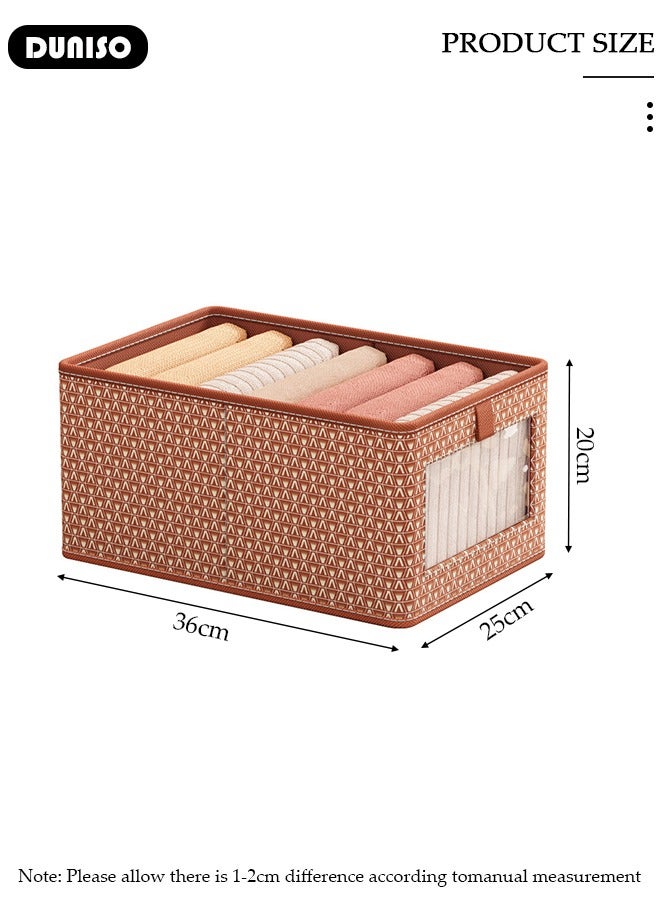 DUNISO 3 PCS Wardrobe Clothes Organizer, Foldable Drawer Closet Organizers with Mesh Window and Handle, Washable Closet Storage Basket Bins, Stackable Closet Storage Organizer, Fabric Storage Boxes for Clothing, Jeans, Bras, Leggings, Sweaters  - Image 2
