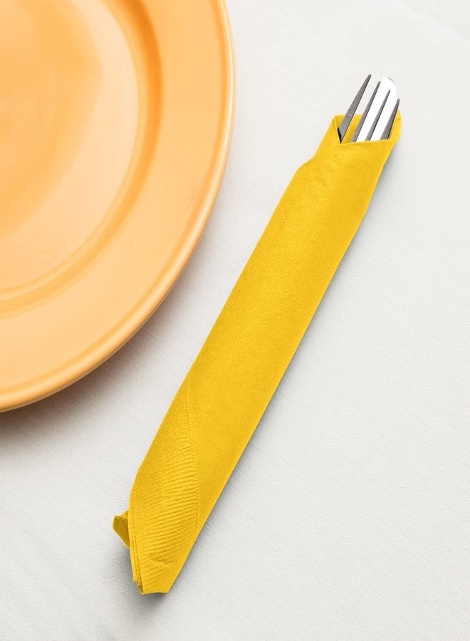 CREATIVE CONVERTING مناديل عشاء ورقية ثلاثية الطبقات من كرييتيف كونفرتينغ، بحجم 8.75"، لون أصفر حافلة مدرسية، عبوة تحتوي على 25 قطعة - Image 2