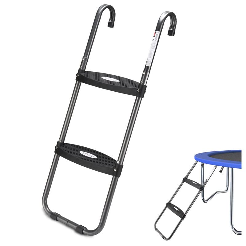 HBTower Trampoline Ladder with Horizontal and Wide Steps Universal Hook UV Treated Steel 220 lbs Capacity Trampoline Accessories for Children Kids