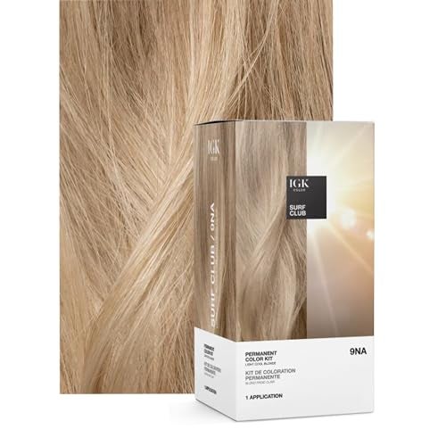 IGK Permanent Hair Dye Color Kit | 9NA Surf Club - Light Cool Blonde | 100% Gray Color Coverage + Strengthen + Shine | Ammonia Free - Image 2