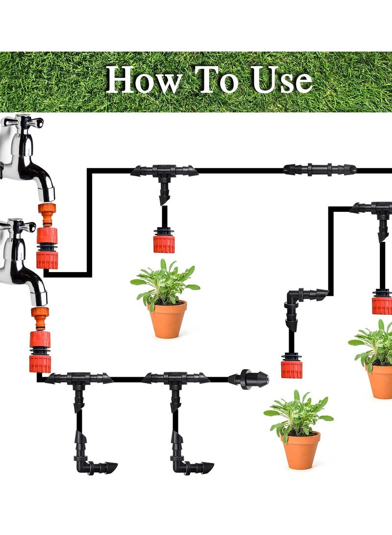 SOLARAE 100 Piece 1/4" Straight Barb Connector Accessories, Drip Barb Coupling Single Barb Connector for Drip Garden Lawn System Irrigation Accessory Kit - Image 2