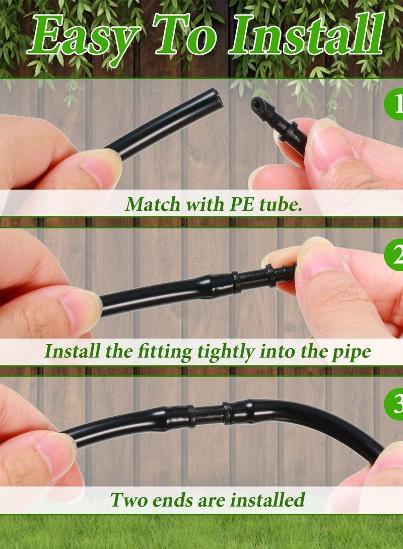 SOLARAE 100 Piece 1/4" Straight Barb Connector Accessories, Drip Barb Coupling Single Barb Connector for Drip Garden Lawn System Irrigation Accessory Kit - Image 4