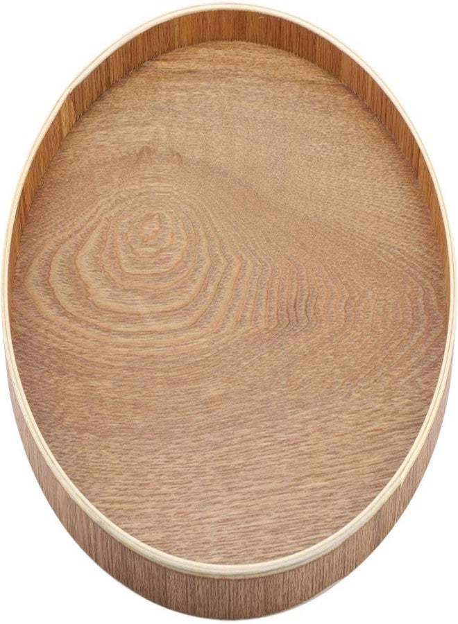 AKDC Natural Wood Plate, Durable Wooden Round Serving Tray, For Household Decoration Coffee Shop Fruit Cotainer(30Cm) - Image 1