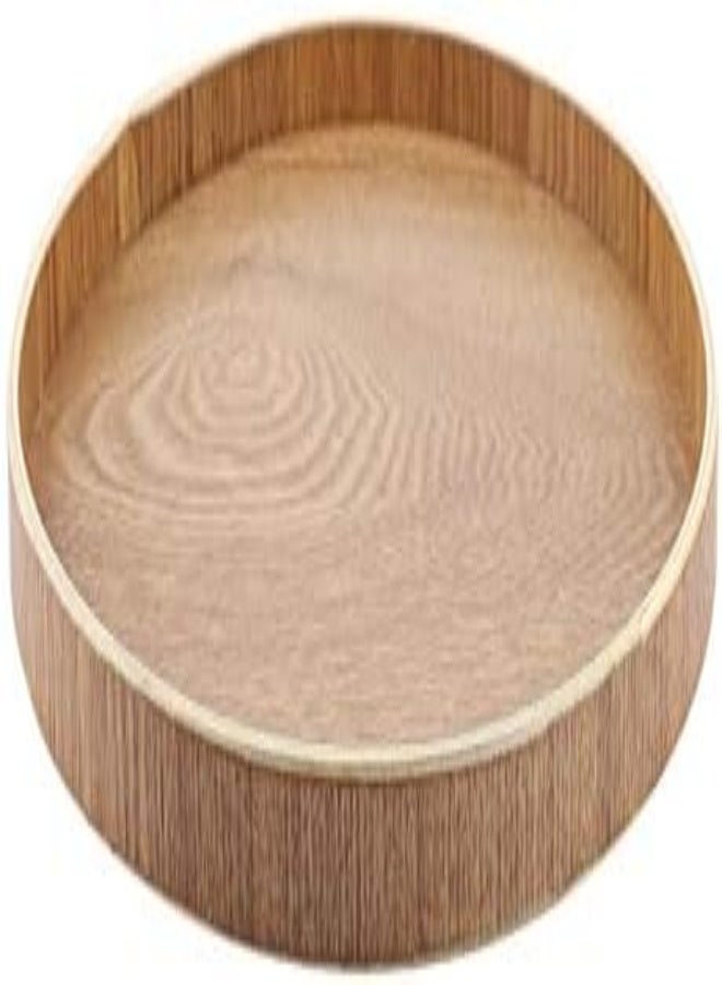 AKDC Natural Wood Plate, Durable Wooden Round Serving Tray, For Household Decoration Coffee Shop Fruit Cotainer(30Cm) - Image 3