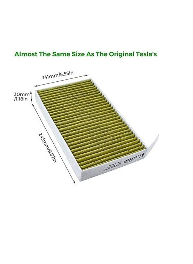 Air Filter for Tesla Model 3 Filter Accessories, Replacement Cabin Air Filter for Model 3/Y 2017-2023, with Activated Carbon Replacement Cabin Air Intake Filter (2 Pcs)