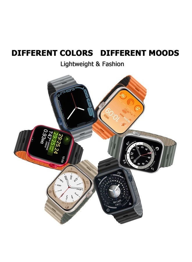 Anlinser Bands Compatible with Apple Watch Band 49mm 45mm 44mm 42mm 41mm 40mm 38mm, Adjustable Loop Designed for Apple Watch Ultra 2/Ultra SE Series 9 8 7 6 5 3(41mm/40mm/38mm, Orange/Black) - Image 5