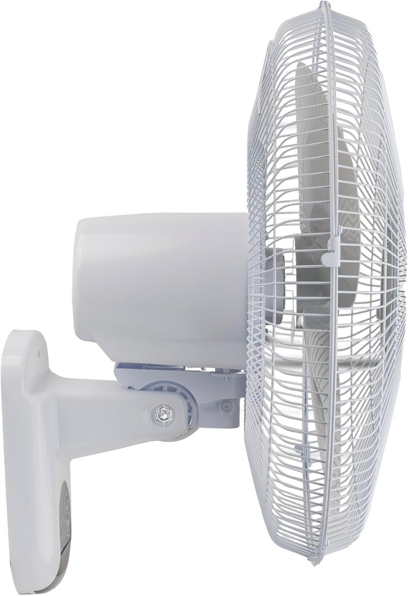 Comfort Zone 16-Inch Wall-Mount Fan with Remote Control in White - Image 3