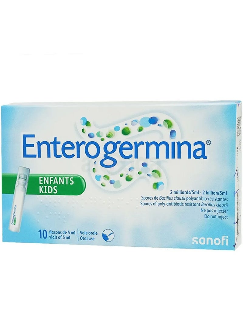 ENTEROGERMINA 2 Billion/5Ml Spores Of Polyantibiotic Resistant Bacillus Clausii Oral Suspension 10 X 5 Ml