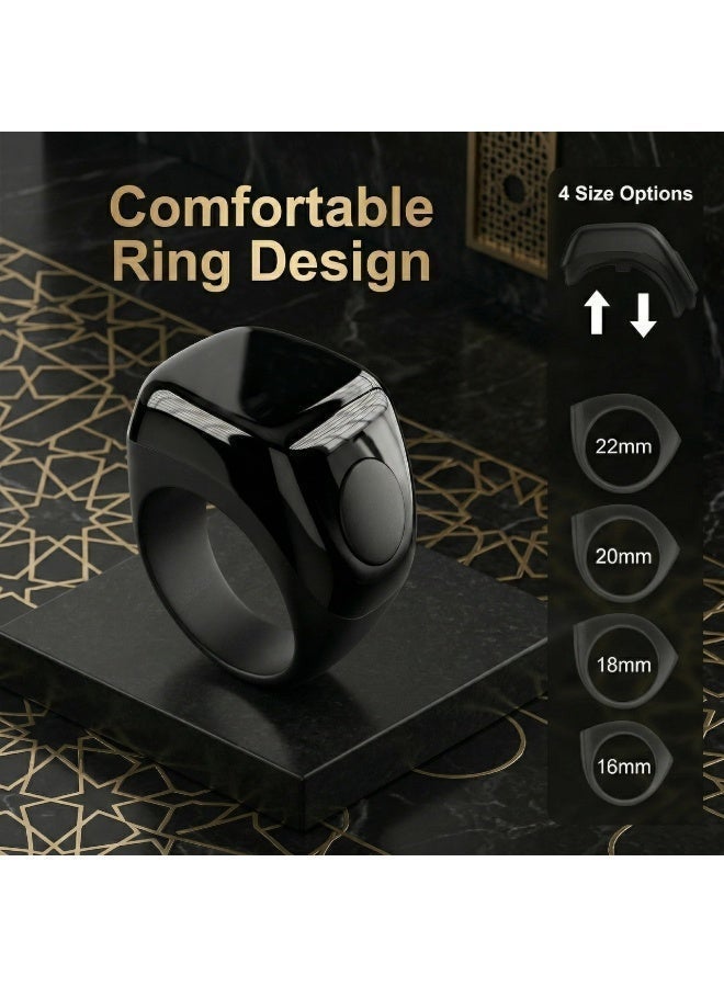 زاد خاتم ZAD RING ZD-10 الكتروني ذكي للتسبيح مصمم لتلبية احتياجات المسلمين لتذكيرات التسبيح وأوقات الصلاة.مقاوم للماء والغبار.مع شاشه OLED .مع 3 مقاسات (18/20/22) - Image 5