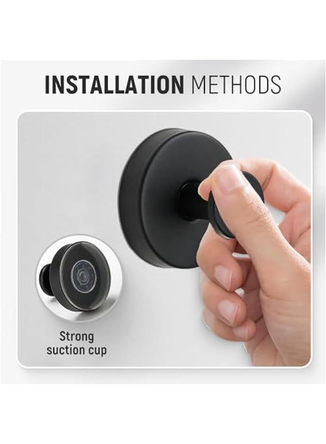 Suction Cup Hooks,Upgrade Luxe Hold No-Drill Hooks,Stainless Steel Waterproof Suction Cup Hook for Doors Tile Mirrors,Rustproof Hook Holder for Showers Home Kitchen (Black, 1 PCS)  - Image 2