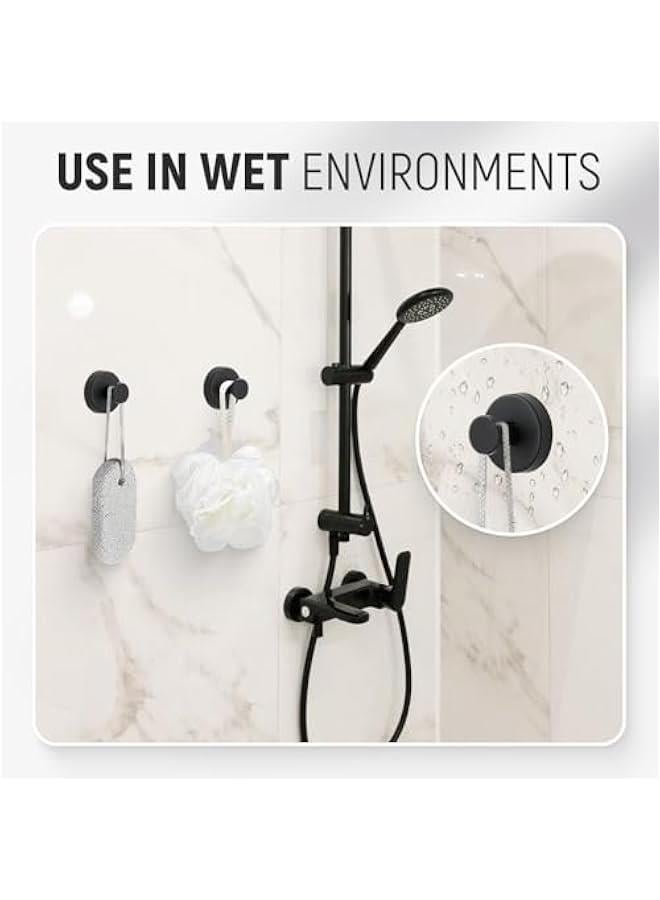 Suction Cup Hooks,Upgrade Luxe Hold No-Drill Hooks,Stainless Steel Waterproof Suction Cup Hook for Doors Tile Mirrors,Rustproof Hook Holder for Showers Home Kitchen (Black, 1 PCS)  - Image 4