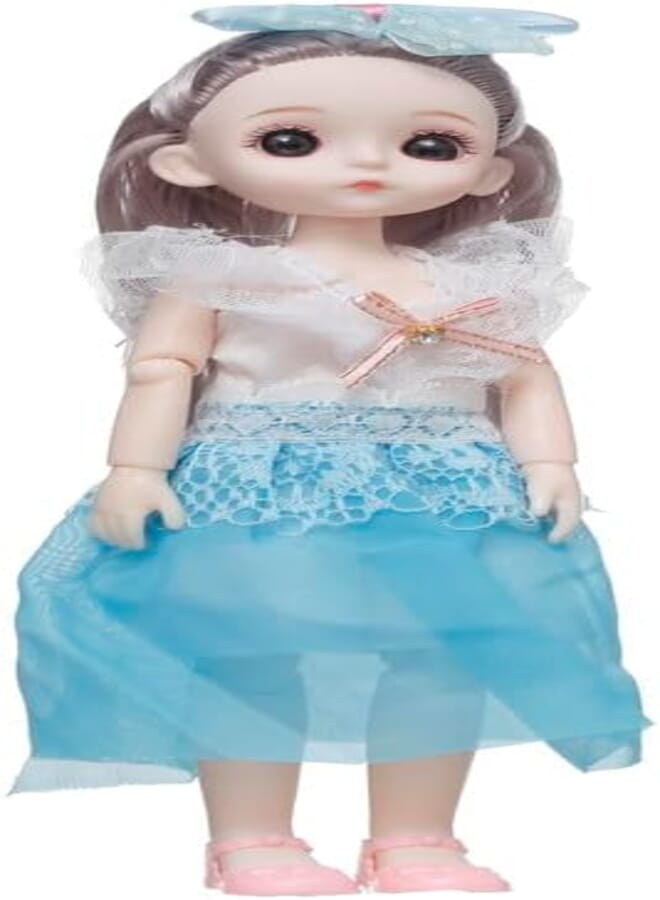 Plastic Doll For Girls - White and Blue