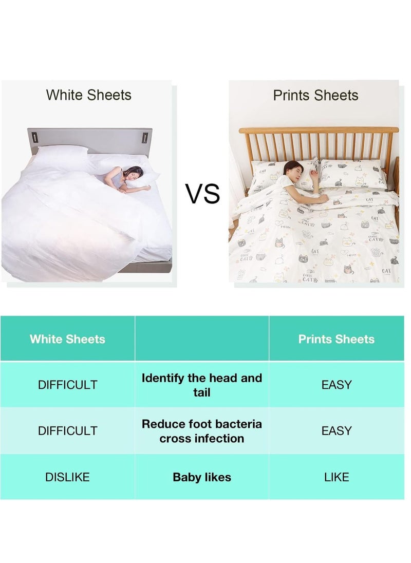 KASTWAVE 4 PCS Disposable Bed Sheets Travel Sheets for Hotel, Disposable Sheets for Bed Travel Bedding Cover Portable Sheet with 1 Quilt Cover, 1 Sheet and 2 Pillowcase for Travel Business Trip Spa Hotel  - Image 4