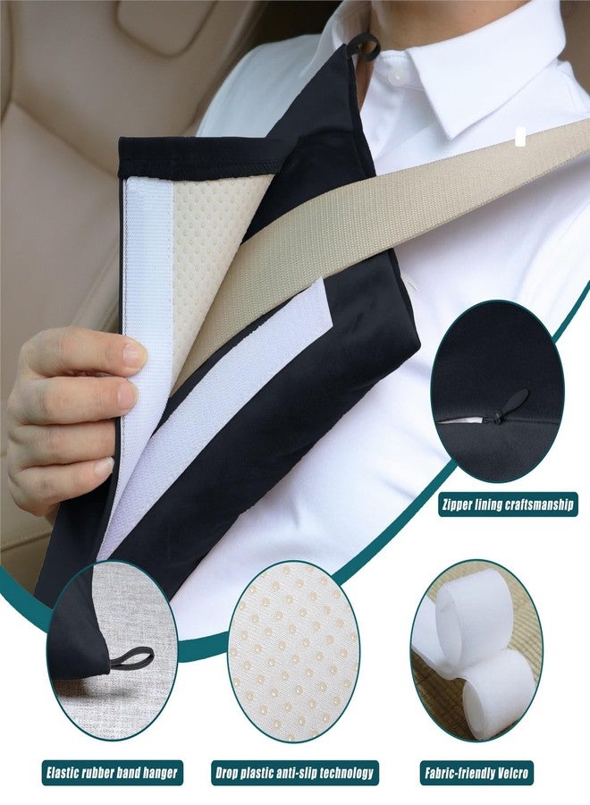 AmazeCov Post-Surgery Seat Belt Pillow - Super Soft Mastectomy & Tummy Tuck Cushion, Heart/Hysterectomy Recovery Pillow, Comfort Pad for Car, Black - Image 3