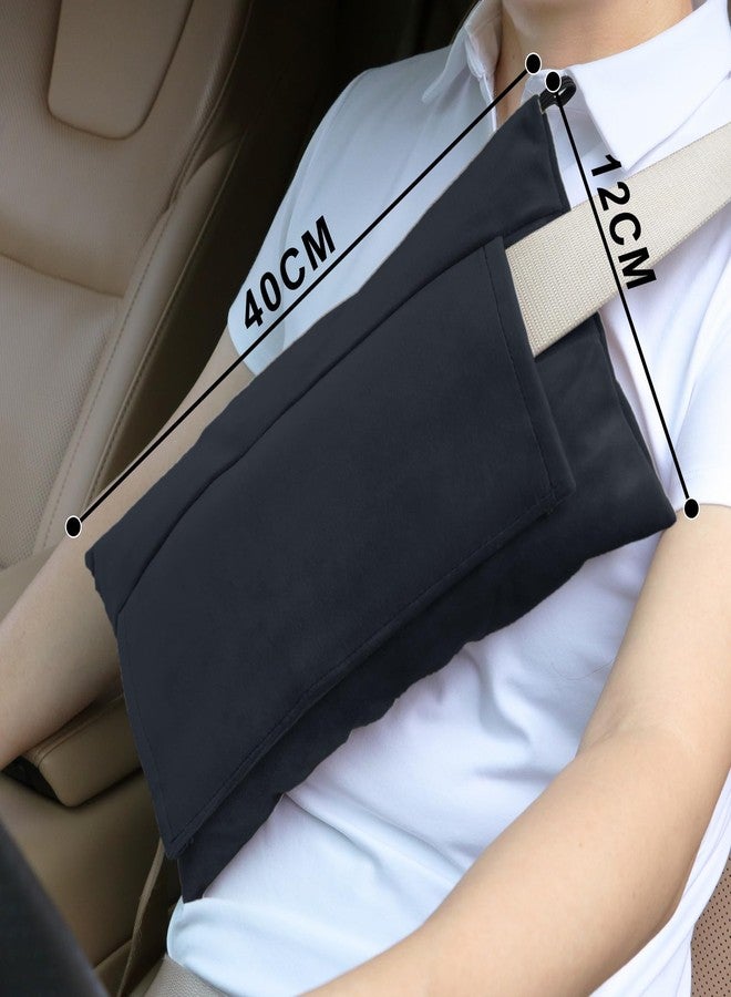 AmazeCov Post-Surgery Seat Belt Pillow - Super Soft Mastectomy & Tummy Tuck Cushion, Heart/Hysterectomy Recovery Pillow, Comfort Pad for Car, Black - Image 4