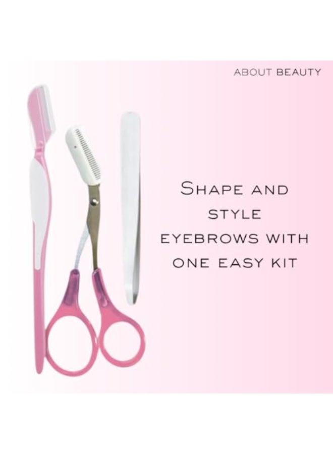 About Beauty مجموعة About Beauty Brow Wow 3 لمستحضرات تجميل الحواجب للتشكيل والتصفيف مصنوعة من الفولاذ الياباني لإزالة وتشكيل الشعر الوجه بدون ألم - Image 3