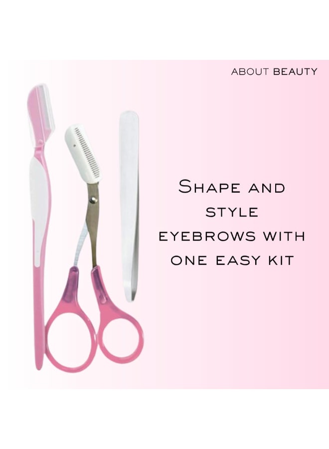 About Beauty مجموعة About Beauty Brow Wow 3 لمستحضرات تجميل الحواجب للتشكيل والتصفيف مصنوعة من الفولاذ الياباني لإزالة وتشكيل الشعر الوجه بدون ألم - Image 4