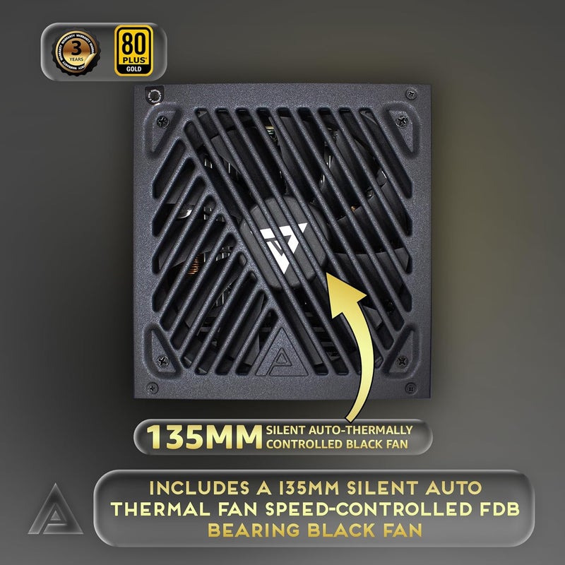 APEVIA ATX-GX1200W Galaxy 1200W Fully Modular 80+ Gold Certified, ATX 3.0 & PCIE 5.0 Ready Active PFC ATX Gaming Power Supply, Includes Gen 5 12VHPWR Connector - Image 4