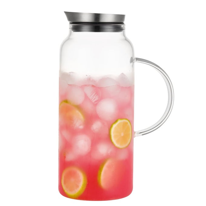 68 OUNCES GLASS PITCHER WITH LID HOTCOLD WATER CARAFE JUICE JAR AND ICED TEA PITCHER