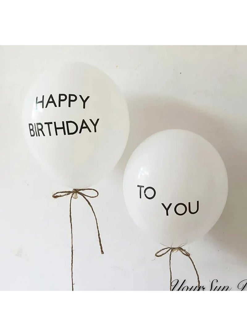 YelaJoy A Set of 36 Birthday Decorations That Includes a Bow-Shaped Foil Balloon, Latex Balloons in Pink and White, A “Happy Birthday” Banner, and a Silver-Colored Pennant Banner - Image 5