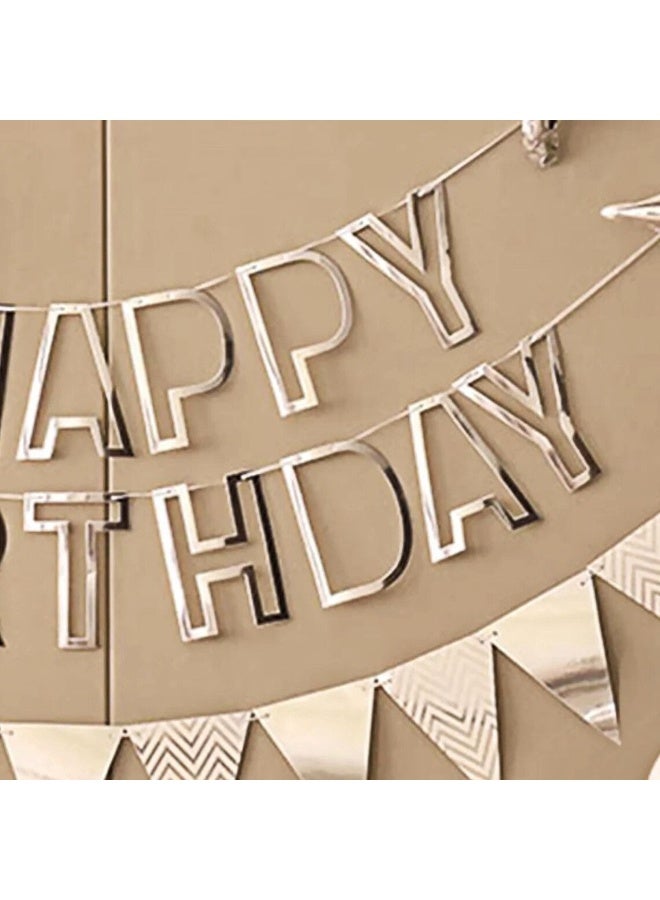 YelaJoy A Set of 36 Birthday Decorations That Includes a Bow-Shaped Foil Balloon, Latex Balloons in Pink and White, A “Happy Birthday” Banner, and a Silver-Colored Pennant Banner - Image 3
